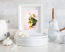 Load image into Gallery viewer, Custom Frame Cucumber Blossom with Cicada and Bee, 2020